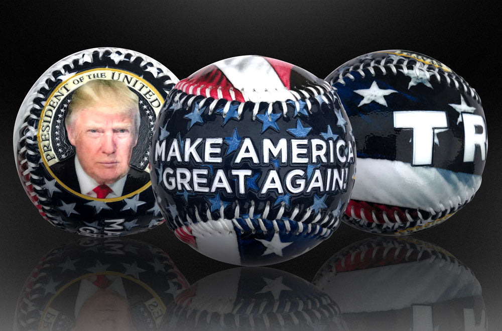 President Donald Trump Gloss Embossed Collectible Souvenir Baseball