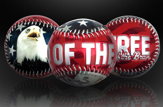 "Land Of The Free Home Of The Brave" Gloss Embossed Collectible Souvenir Baseball